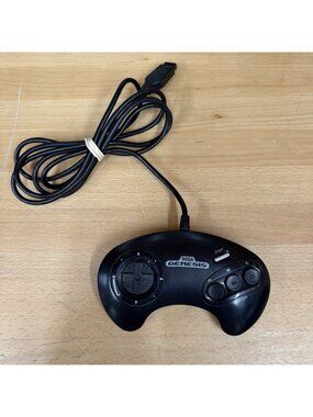 Sega Genesis 3-Button Controller Model 1650 OEM Wired Gamepad Black 1990s Used